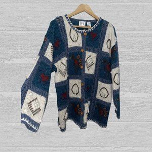 Vintage I.V.Y birds and hearts design patchwork medium